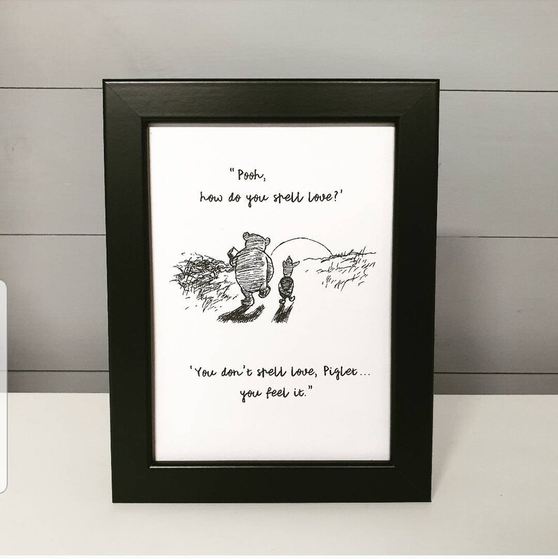 Winnie the Pooh Framed Quotes Prints Nursery Classic Decor - Etsy
