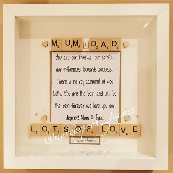 Handmade Personalised Frame For Pas Mum And Dad Gift From Children