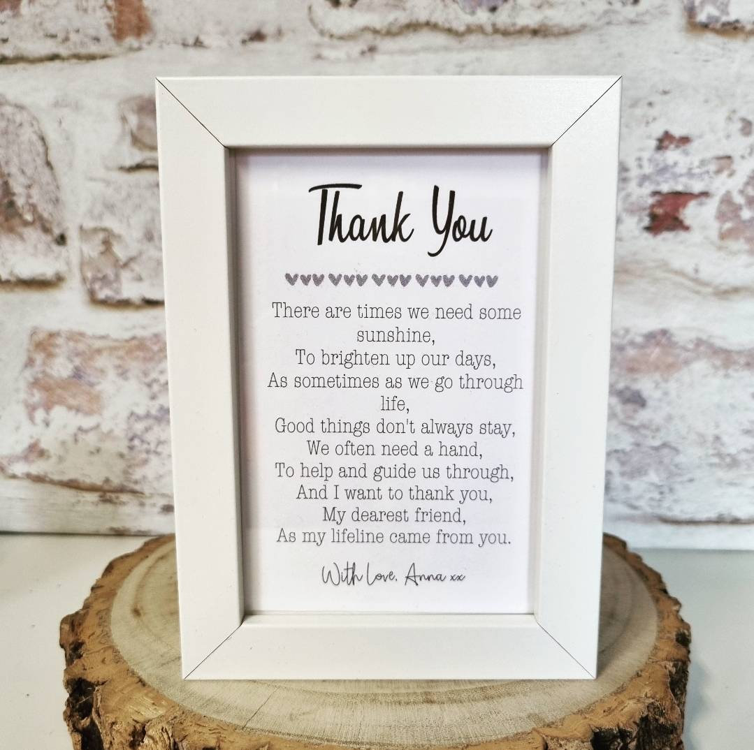 Thank You Gift Thank You Frame Gifts to Say Thank You Etsy UK