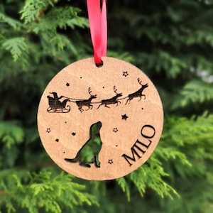 Bauble personalizado do natal do cão, decoração do natal do cão, presente de natal do amante do animal de estimação, ornamento da árvore de natal do animal de estimação, ornamento de suspensão