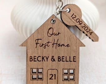 Set of 2, Our First Home Couples Keyring, House Warming Gift, Set of 2 New House Gift, New Home Keyrings, His & Hers Keyring Homeowner