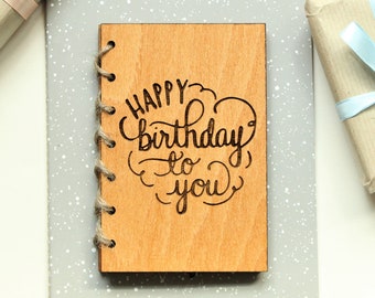 Happy Birthday To You, Wood Birthday Card, Personalised Wooden Card, Rustic Birthday Card, Birthday Card For Friend, Woodland Birthday Gift