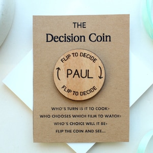 Decision Flip Coin, Flip To Decide Anniversary Gift Couples Decision Coin Valentines Gift for Him, Gift for Boyfriend, Gift for Husband