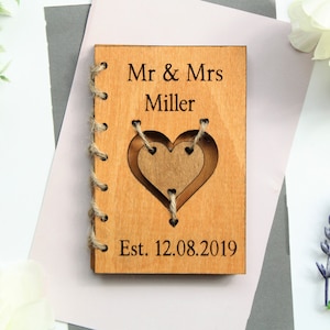 Houten huwelijkskaart, gepersonaliseerde Valentijnskaart, houten valentijnscadeau, gepersonaliseerde houten kaart