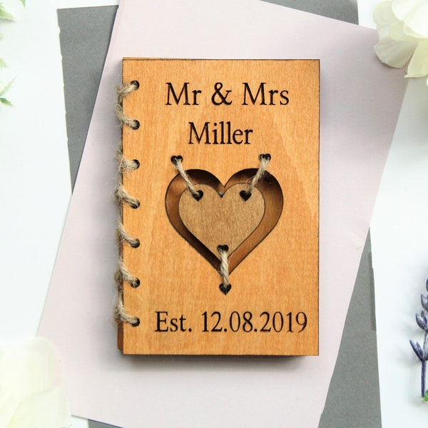 Carte de mariage en bois, Carte De Valentine personnalisée, Cadeau de Valentines en bois, Carte en bois personnalisée