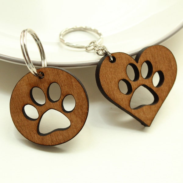 Wooden Paw Keyring, Dog Lover, Cat Lover Gift, Keyring Accessory, Wooden Keyring, Dog Paw, Cat Paw