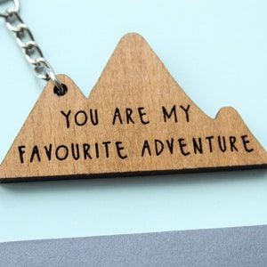 Keyring Valentine Gift, You Are My Favourite Adventure, Adventure Lover, Valentine Gift For Him Her, Valentines Day Gift, Wood Keyring