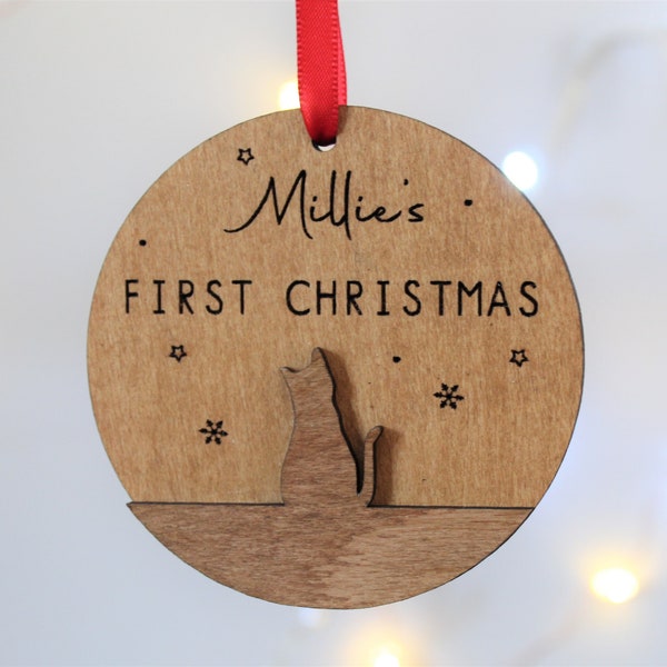 Cats First Christmas Bauble, Kittens First Christmas, Cat Lover Gift, New Cat Gift, Cat Christmas Bauble, Pet Tree Ornament