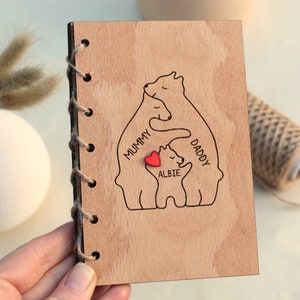 Tarjeta personalizada del día de la madre de mamá oso, tarjeta única para mamá, tarjeta del día de las madres de la familia de osos, tarjeta de cumpleaños para mamá