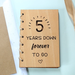 5th Anniversary Card, Wood Card, Personalised Anniversary Card, 5th Anniversary, Anniversary Card, Wooden Anniversary, Fifth Anniversary