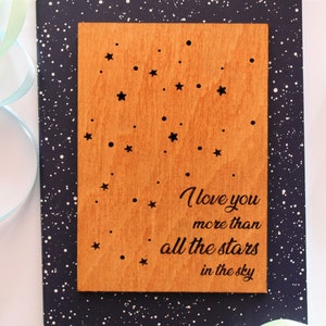 Carte de Saint-Valentin, cadeaux de Saint-Valentin pour lui, carte en bois personnalisée, cadeau amusant pour petit ami, Toutes les étoiles dans le ciel