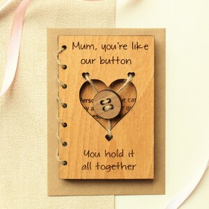 Carte de fête des mères, cadeau de la fête des mères, maman vous êtes comme notre bouton, carte d’anniversaire maman, carte d’anniversaire personnalisée pour maman, personnalisé pour maman