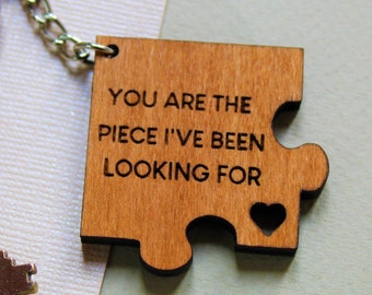 Valentines Day Gift For Him, Missing Piece, Personalised Valentine Gift, Couples Keyring, Valentine Gift For Her Personalised Wood Keyring
