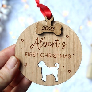Dogs First Christmas Personalised Bauble, Christmas Tree Bauble For Dogs, Puppys First Christmas Ornament Home Decor Holiday Ornament Puppy