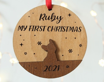 Dogs First Christmas Bauble, Puppys First Christmas, Dog Lover Gift, New Puppy Gift,Dog Christmas Bauble