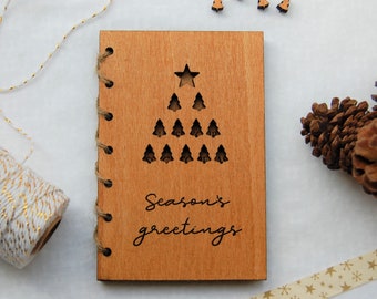 Wooden Christmas Card, Season's Greetings, Rustic Christmas Card, Xmas Card, Christmas Gift, Personalised Wooden Card, Xmas Gift, Xmas Decor