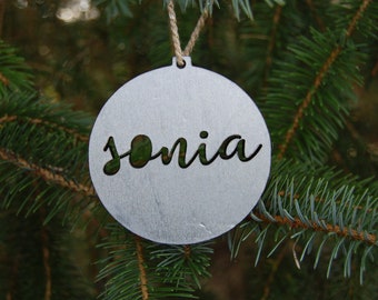 Personalised Christmas Bauble, Any Name Tree Decoration, Wooden Personalised Bauble, Christmas Decoration, Christmas Keepsake Gift