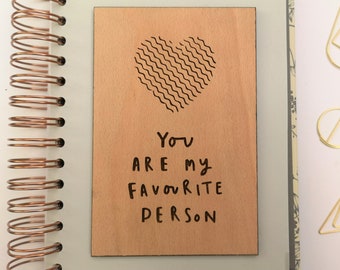 Anniversary Card, You Are My Favourite Person, Mother Day Card, Card For Mum, Wood Mother's Day Card, Anniversary Card, Birthday Card