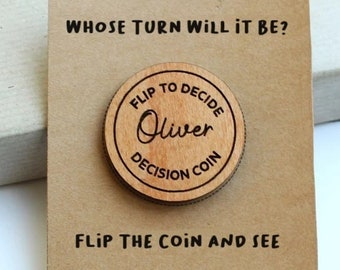 Personalised Decision Flip Coin Valentines Gifts for him Flip To Decide Valentine's Day Couples Gift Couples Decision Coin Funny Valentines