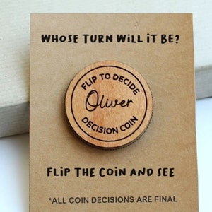 Personalised Decision Flip Coin Valentines Gifts for him Flip To Decide Valentine's Day Couples Gift Couples Decision Coin Funny Valentines image 1