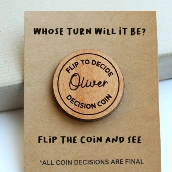 Personalised Decision Flip Coin Valentines Gifts for him Flip To Decide Valentine's Day Couples Gift Couples Decision Coin Funny Valentines