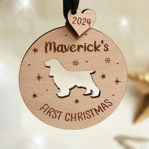 Decoração personalizada para o primeiro Natal do seu cão, enfeite para a árvore de Natal do seu cão, decoração para o primeiro Natal do seu cão