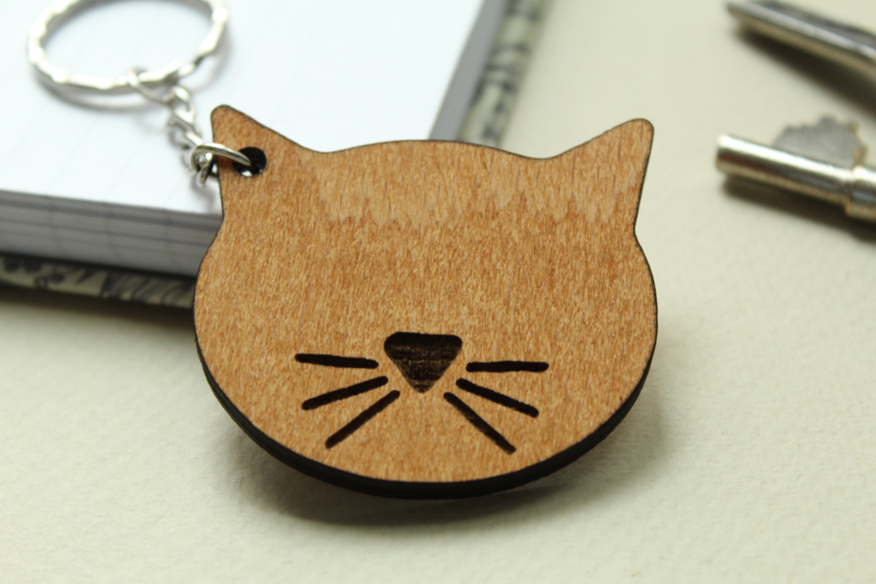 Cat face best sale keychain