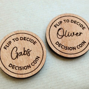 Personalised Decision Flip Coin Valentines Gifts for him Flip To Decide Valentine's Day Couples Gift Couples Decision Coin Funny Valentines image 3