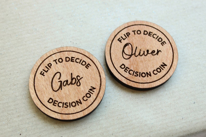 Personalised Decision Flip Coin Valentines Gifts for him Flip To Decide Valentine's Day Couples Gift Couples Decision Coin Funny Valentines image 3