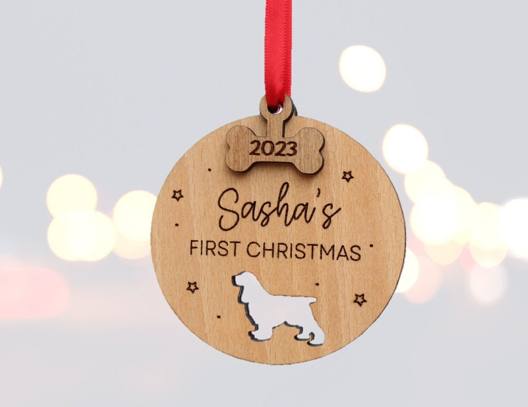 Personalised Dogs First Christmas Bauble Dog Christmas Decoration, Pet