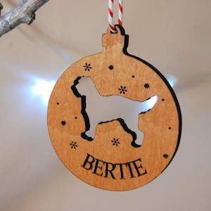 Dog Christmas Decoration, Dog Ornament Pet Lover Christmas Gift, Christmas Tree Decor, Wooden Tree Decoration, Personalised Dog Decoration image 2