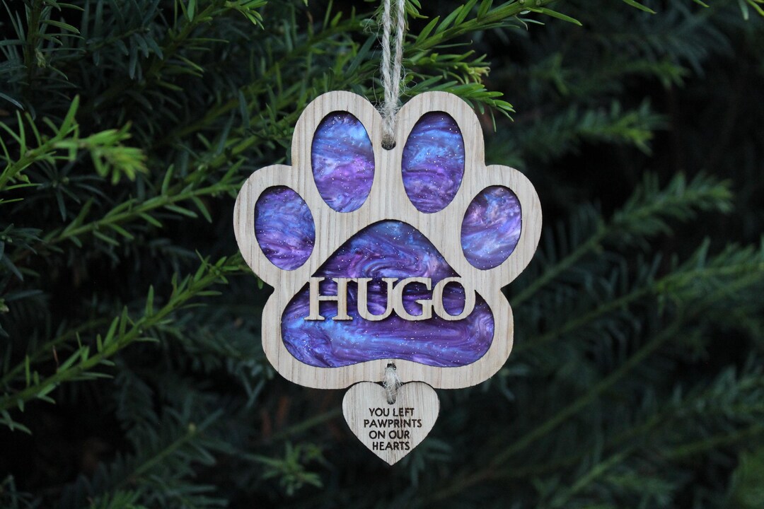 Personalized Pet Memorial Paw Print Suncatcher - Dog Remembrance Gift ...