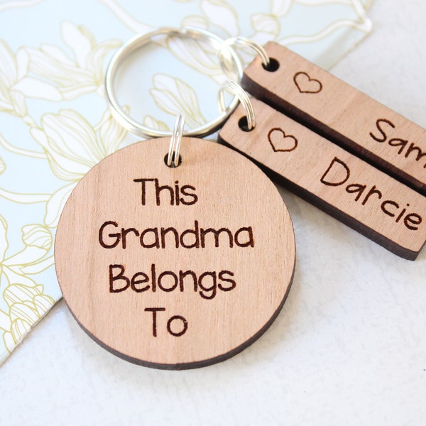 Personalised Grandma Keyring, This Grandma Belongs To, Gift For Her, Nana Grandmother Gift, Mothers Day Gift, Best Grandma Gift, Granny Key