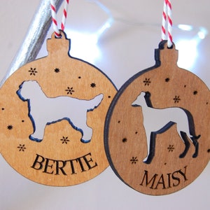 Dog Christmas Decoration, Dog Ornament Pet Lover Christmas Gift, Christmas Tree Decor, Wooden Tree Decoration, Personalised Dog Decoration image 4