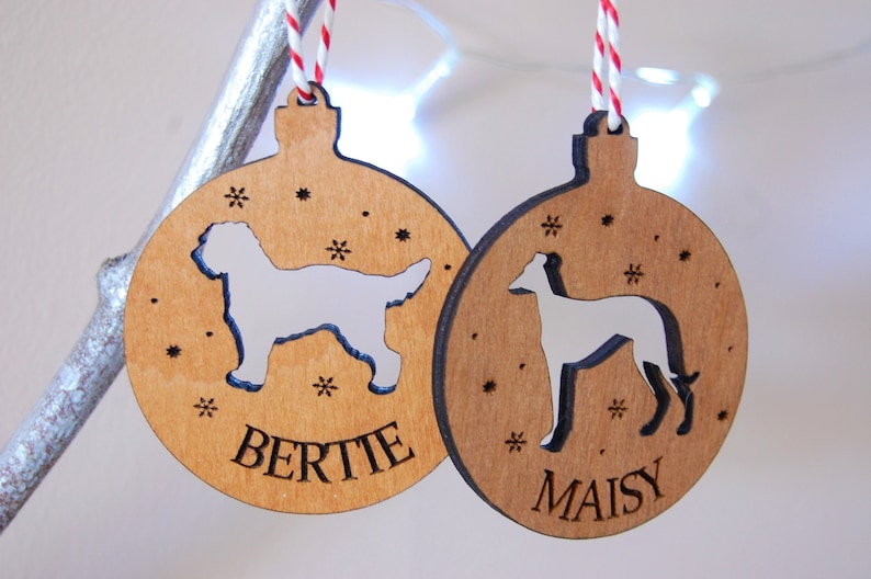 Dog Christmas Decoration, Dog Ornament Pet Lover Christmas Gift, Christmas Tree Decor, Wooden Tree Decoration, Personalised Dog Decoration image 4