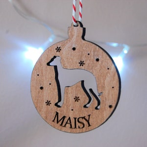 Dog Christmas Decoration, Dog Ornament Pet Lover Christmas Gift, Christmas Tree Decor, Wooden Tree Decoration, Personalised Dog Decoration image 3