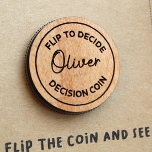 Personalised Decision Flip Coin Valentines Gifts for him Flip To Decide Valentine's Day Couples Gift Couples Decision Coin Funny Valentines image 4