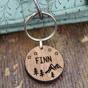 Mountain Dog ID Tag, Wood Dog Tag, Dog Identification Tag, Dog Name Tag image 2