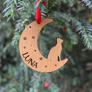 Personalised Cat Christmas Bauble, Cat Christmas Decoration, Pet Lover Christmas Gift, Cats First Christmas, Wooden Tree Ornament , Cat image 5