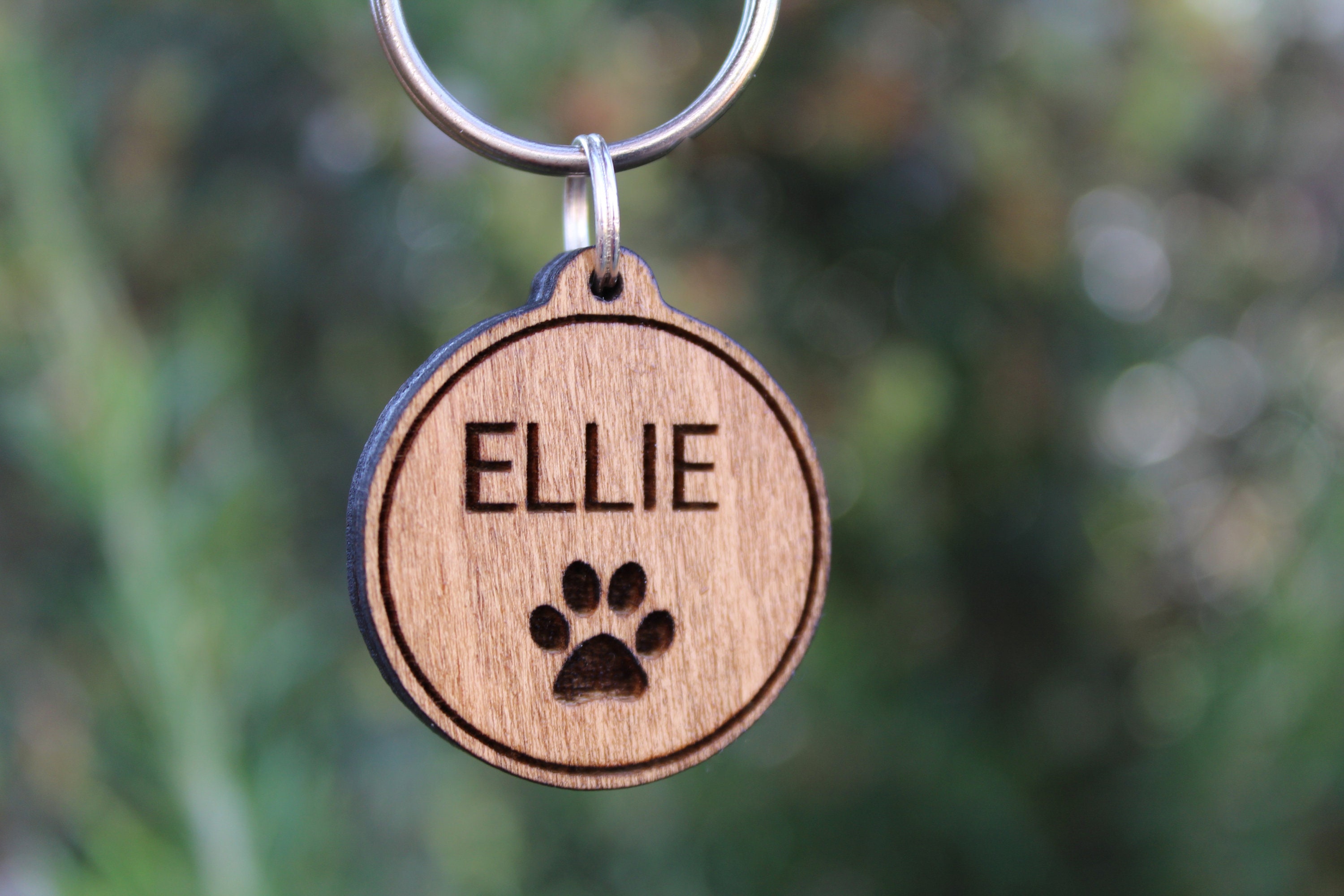 Wooden Dog Tag Personalised Dog ID Tag Rustic Pet ID Tag Etsy UK