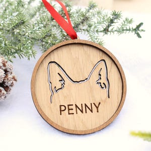 Cat Ear Ornament, Custom Cat Christmas Ornament, Cat Owner Gift, Christmas Tree Cat Ornament, Cat Lover Gift, Christmas Gift, Cat Mom Gifts