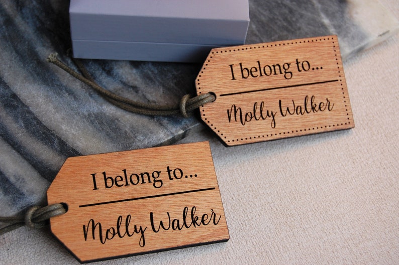 Wooden Luggage Tag Personalised Wooden Tag I Belong To - Etsy UK