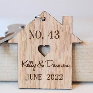 Personalised set of 2 New Home Keyrings, Couples First Home Keyring Set, Personalised New House Gift, His Hers Keyring Set Personalised Home