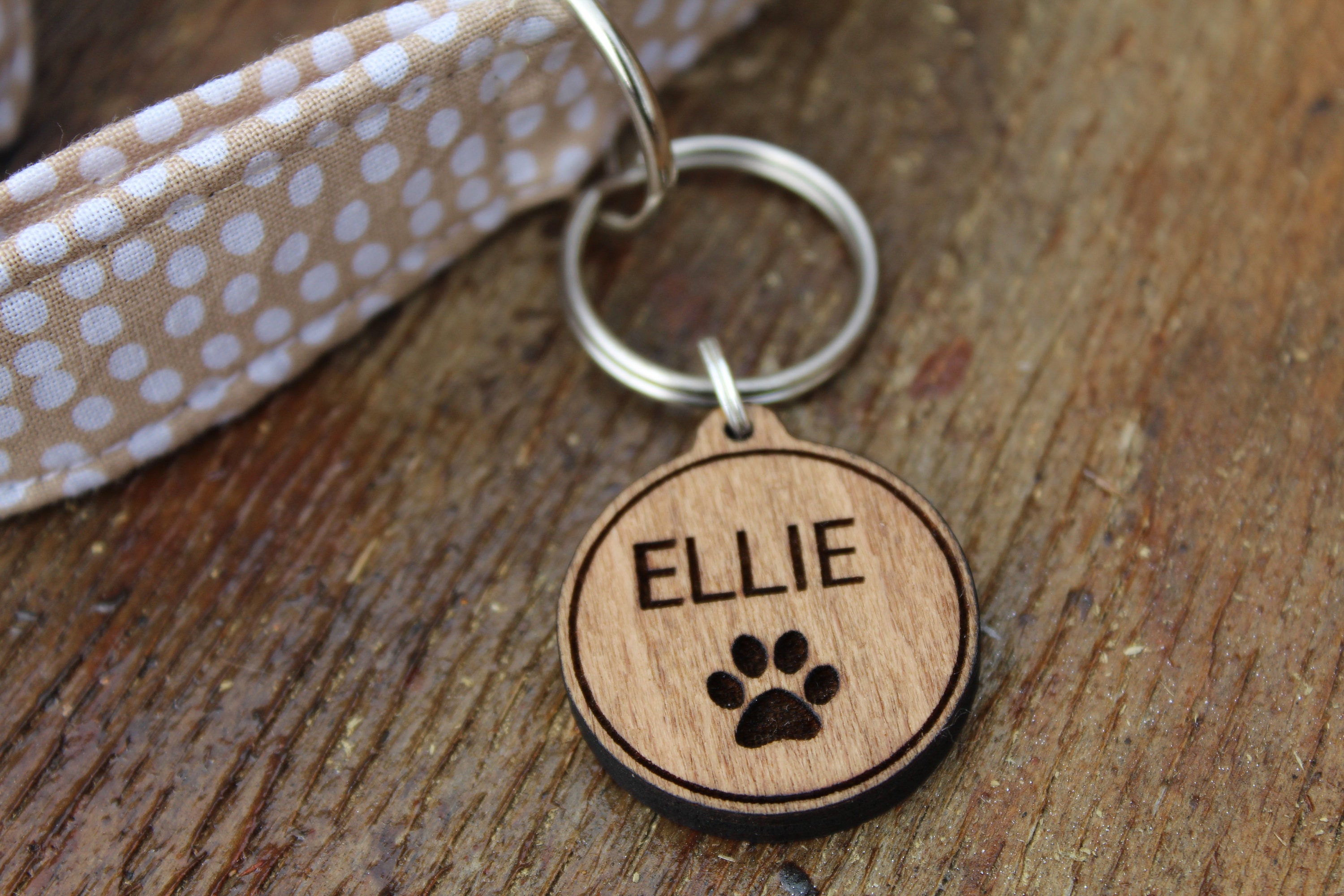 Wooden Dog Tag Personalised Dog ID Tag Rustic Pet ID Tag Etsy UK