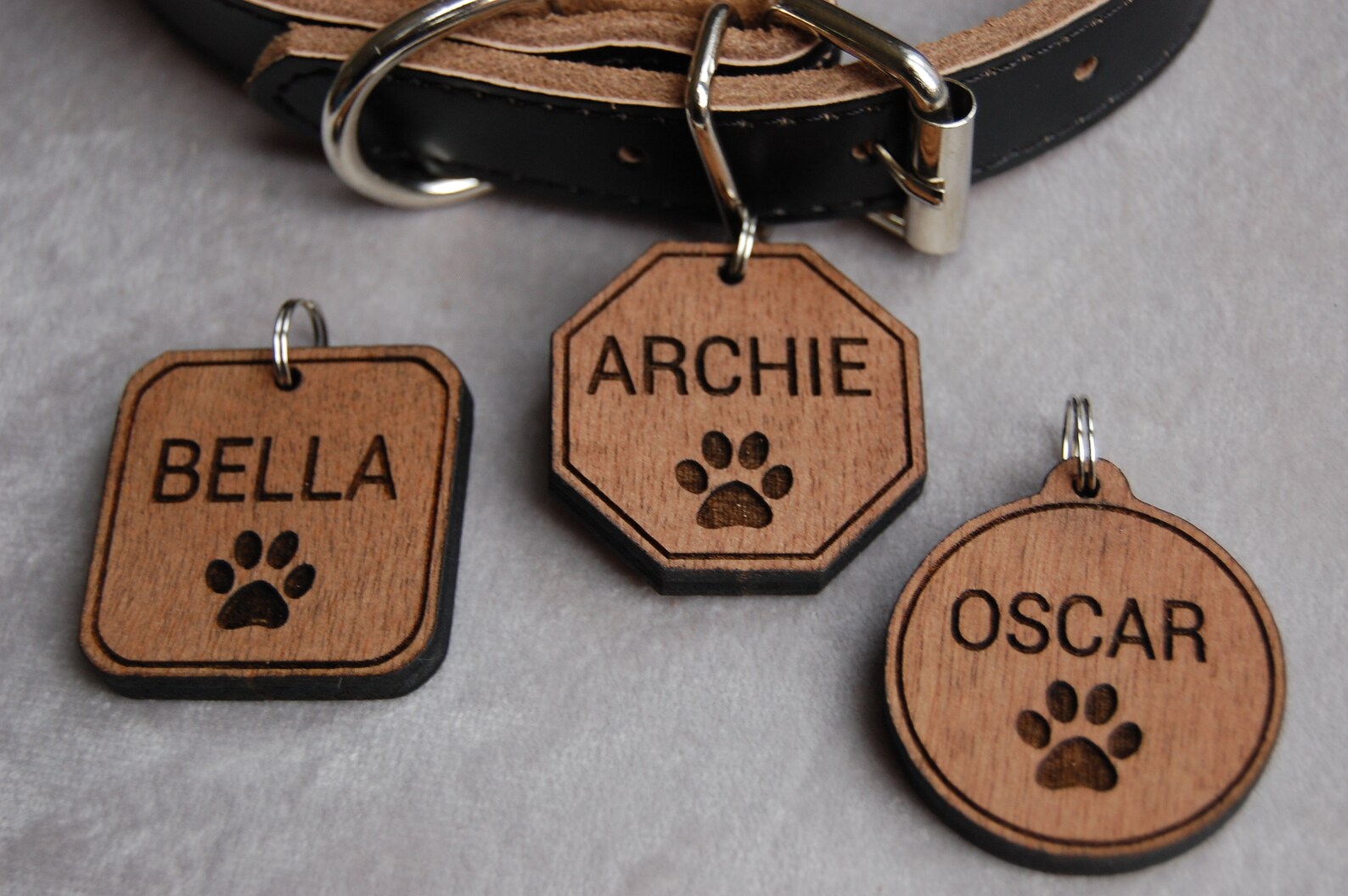 Wooden Dog Tag Personalised Dog ID Tag Rustic Pet ID Tag Etsy Australia