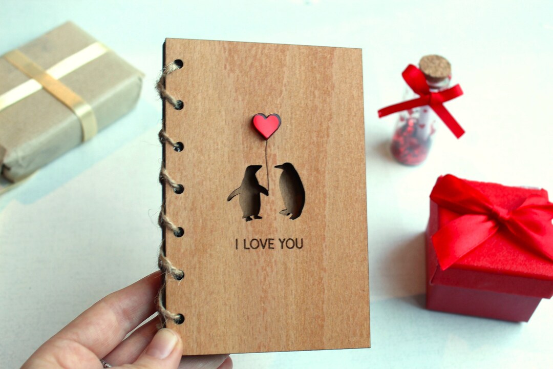 I Love You Personalised Valentines Card Gift Wood Engraved Valentine's ...