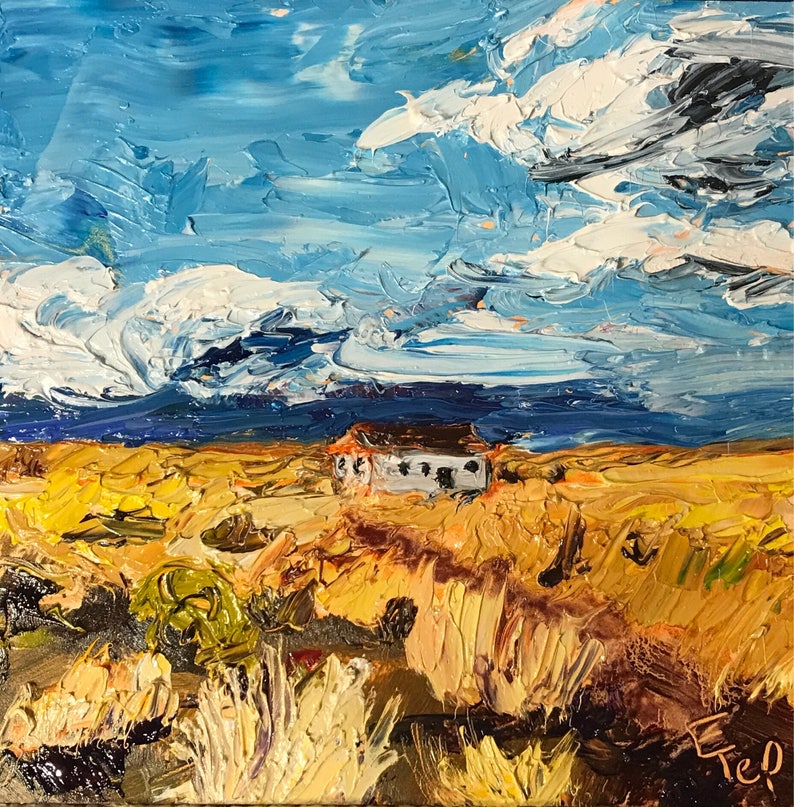 Art Print / House in the Desert / Oil Painting / New Mexico Art