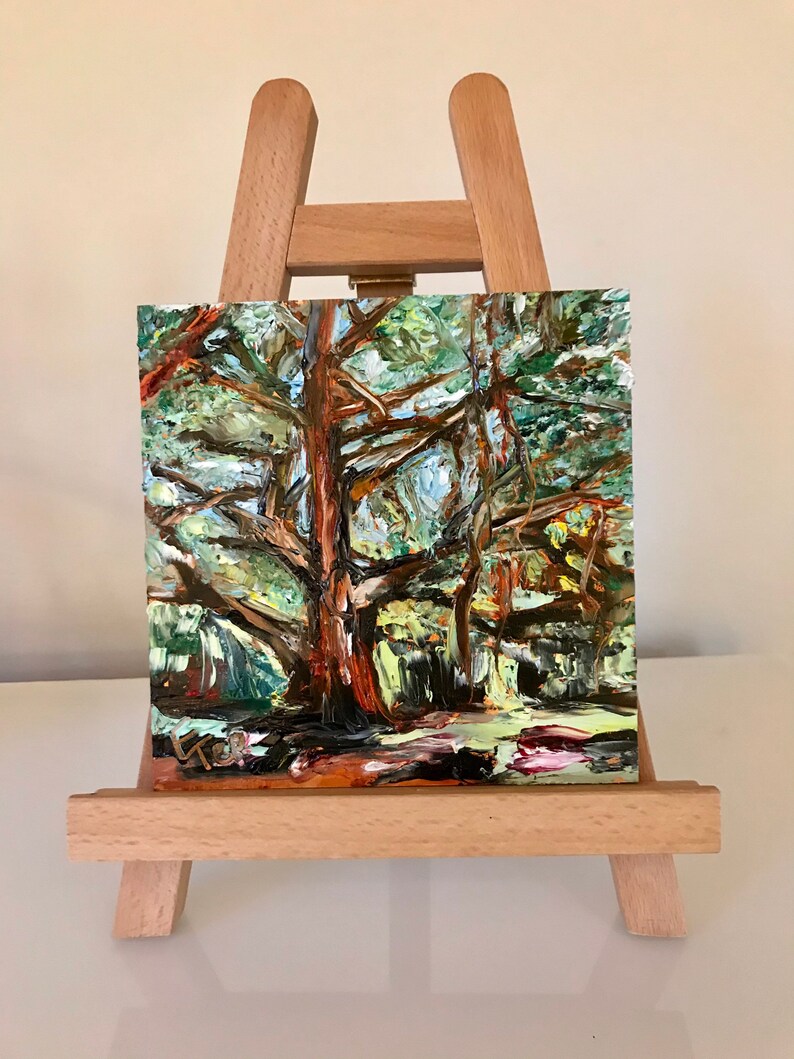 Oil Painting / Giant Gainesville Tree / 6x6 / Florida Painting Etsy