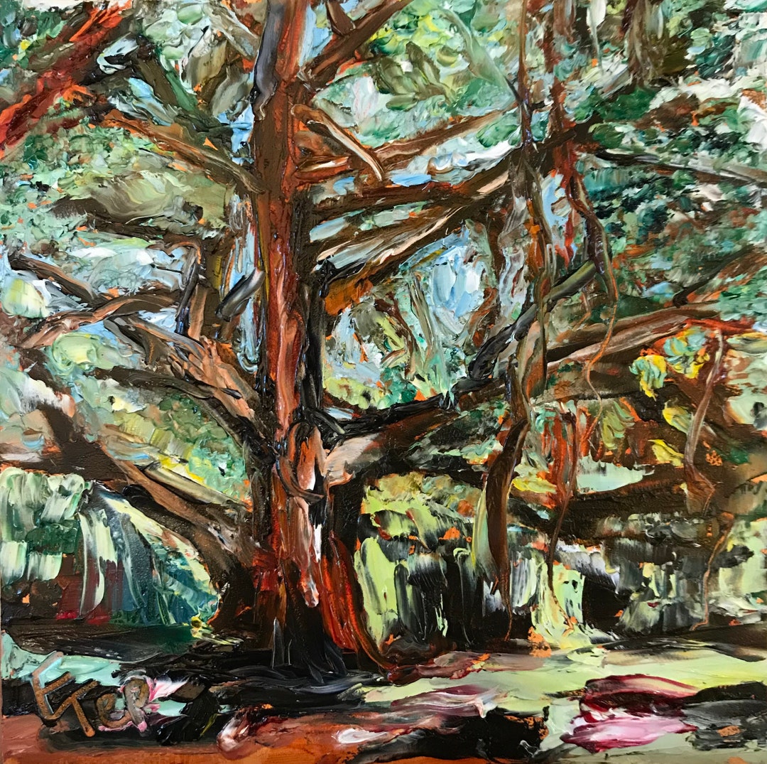 Oil Painting / Giant Gainesville Tree / 6x6 / Florida Painting Etsy