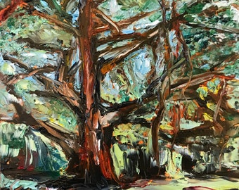 Oil Painting / Giant Gainesville Tree / 6x6 / Florida painting / swamp art